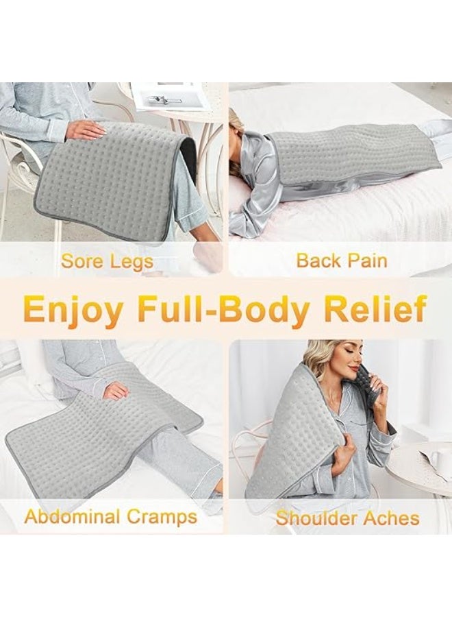 Electric Heating Pad for Pain Relief - 10 Adjustable Temperature Settings & Auto Shut-Off Function - Fast Heating Pad for Back, Neck, Shoulders, and Stomach - Image 3